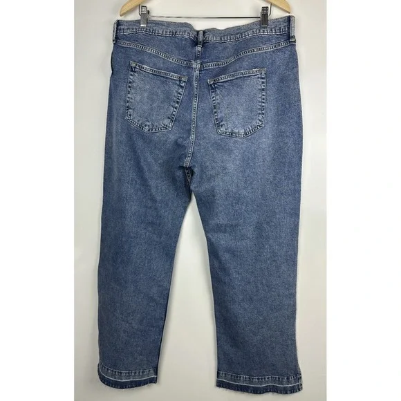 NWT Gap Mid Rise 90s Loose Jeans Split Hem Distressed Blue Denim Plus Size 33 16 - Picture 13 of 16